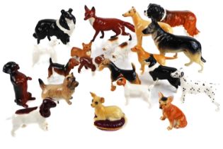 A collection of Beswick pottery dogs - including a 972 Champion Greyhound 'Jovial Roger'; a 2221 St.