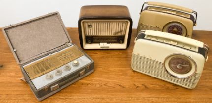 Three vintage 1950s-60s radios - comprising a Telefunken Jubilate Export S mains radio is oak