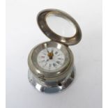 Automobilia: an early 20th century Brevette nickel and chrome plated brass motorcar clock - the