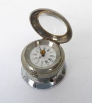 Automobilia: an early 20th century Brevette nickel and chrome plated brass motorcar clock - the