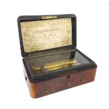 A mandolin zither musical box (No. 4976) - Swiss, circa 1870, in an amboyna case with mother of