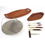 Jens Quistgaard for Dansk Designs: a Danish 'Surfboard' teak tea or drinks tray - 1960s, with