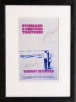 Barbara Streisand and Robert Redford - a signed colour print of a poster for the movie The Way We