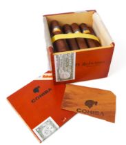 An opened box of Cohiba Robustos cigars (22 cigars) * Please note: These cigars (and also lot 510)