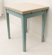 A retro formica and painted extending kitchen table by Lusty Products - 1950s-60s, the pull-out