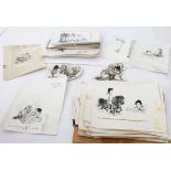 A collection of Thelwell cartoons - photographic newspaper archive prints of cartoons published in