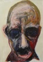 In the style of Francis Bacon Male head study Unsigned gouache on paper (68 x 47 cm) Contemporary