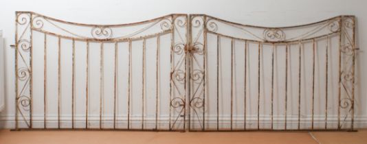 A set of wrought iron driveway gates (271 x 92 cm)