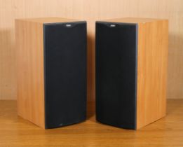 A pair of B&W Bowers & Wilkins DM602 S2 hifi loud speakers - with light wood effect cabinets and