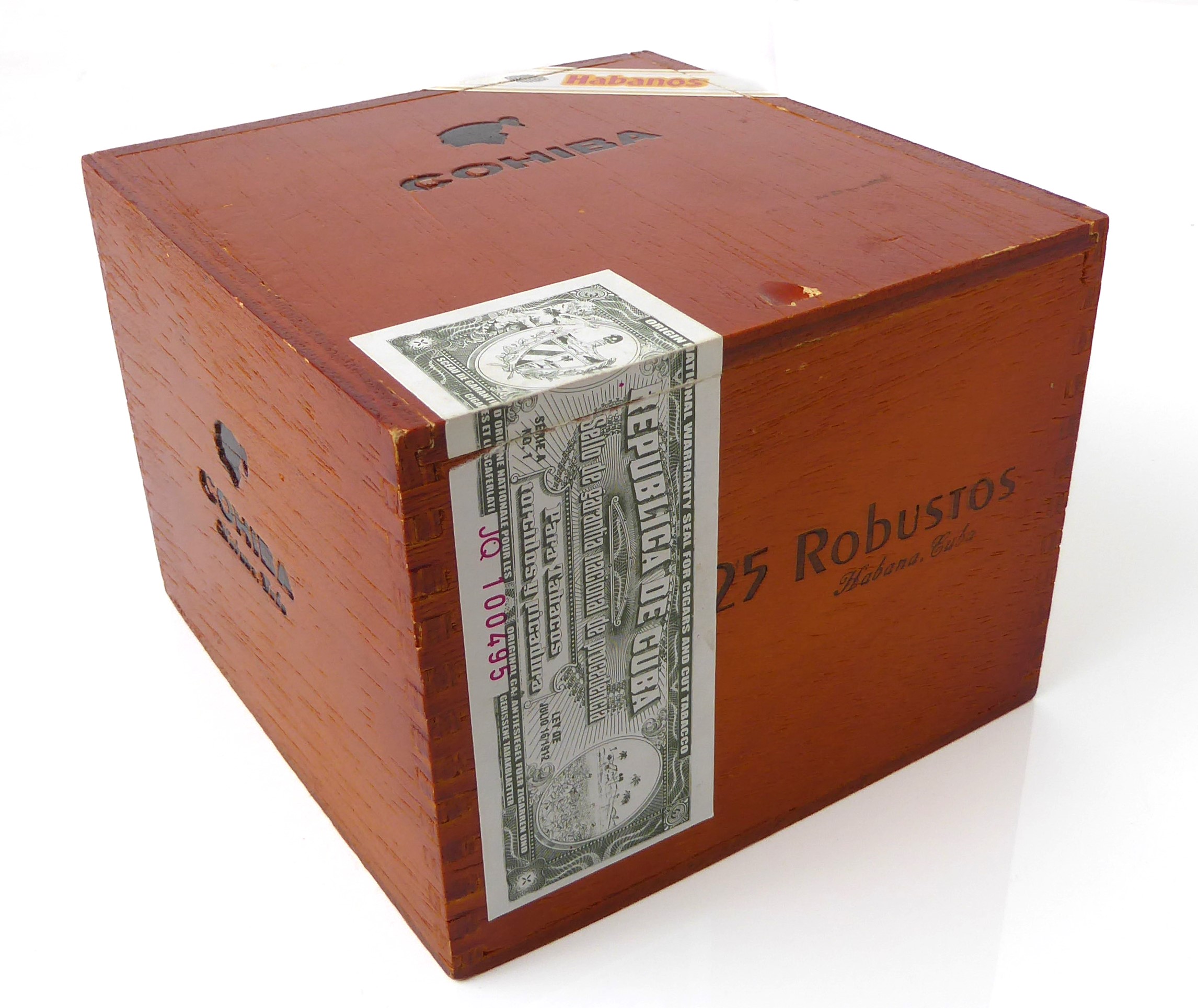 An opened box of Cohiba Robustos cigars (22 cigars) * Please note: These cigars (and also lot 510) - Image 2 of 12