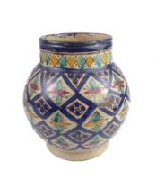 An Iznik stoneware pottery vase - probably 1st half 20th century, ovoid form with short
