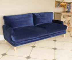 A Loaf Squisheroo three seater settee (matching the previous lot) - upholstered in Royal blue