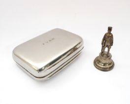 A silver plated gentleman's toilette box - early 20th century, of rounded rectangular form with