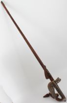 An Edward VII 1897 pattern infantry officer's 'picquet' sword with leather scabbard - 5" shagreen