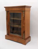 An Edwardian walnut and marquetry display cabinet of small proportions - probably for tabletop