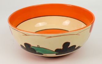 A Clarice Cliff 'Autumn' (Red) Bizarre bowl - 1930s, painted to the exterior with red and black