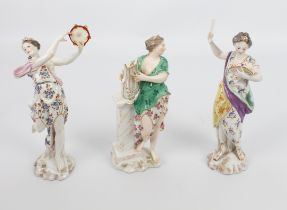 A set of three Samson porcelain allegorical figures emblematic of the arts - 19th century, the three