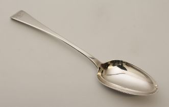 A late Georgian silver basting spoon, William Traies, London 1826, 31 cm, (111 g).