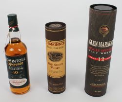 Three bottles of single malt Scotch whisky - Glen Marnoch 12-year-old Speyside, 70cl, in original