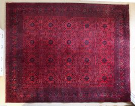 An Afghan Biljik rug - retailed by G. H. Frith Ltd., with four rows of five star shaped