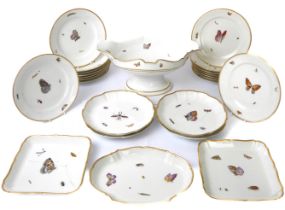 A Paris porcelain part-dessert service by Christopher Potter, Rue de Crussol - late 18th century,