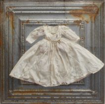 Karla Leopold (American Contemp.) 'My Mother's Dress' assemblage with cotton and metal, titled on