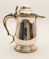 An early 19th century silver-plated copper baluster tankard - hinged dome lid with inset George