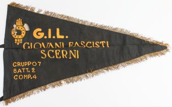 A rare World War II Giovanni Fascisti (136th Armoured Division) pennant captured by Frederick