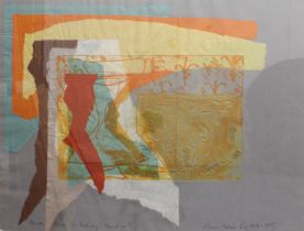 Anne-Helen English (Contemp.) 'Three Poses for Posterity' etching and collage, signed and titled 24½