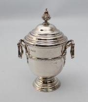A good quality George V silver lidded urn - Adie Bros. Ltd., Birmingham 1933, the body with