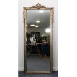 A large French 19th century style console mirror - modern, the bevelled plate within a moulded frame