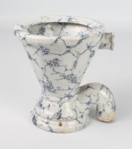 A Victorian marble-glazed pearlware toilet bowl, a salesman's sample (chipped)