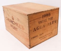 12 bottles of 1996 Agua Alta Churchill's port