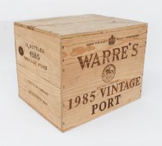 A 12-bottle case of Warre's 1985 vintage port