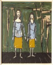 Brian Seaton (British 20th century) 'Diana & Barbara' oil on board, signed and dated [19]59 lower