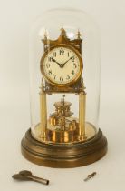 A brass anniversary clock by Gustave Becker - early 20th century, the single train movement signed