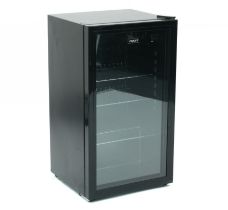 An Icepoint wine or drinks chiller / fridge - model ref. ICE-90, black with three chrome shelves and