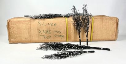 A boxed and unused 7ft silver berry artificial Christmas Tree - a pair to the previous lot (one