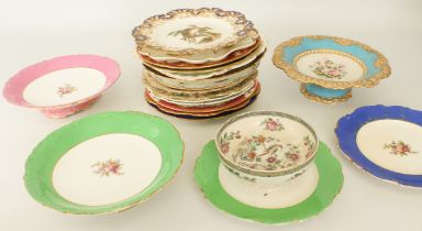 A collection of 19th and early 20th century cabinet plates - including examples by Coalport,