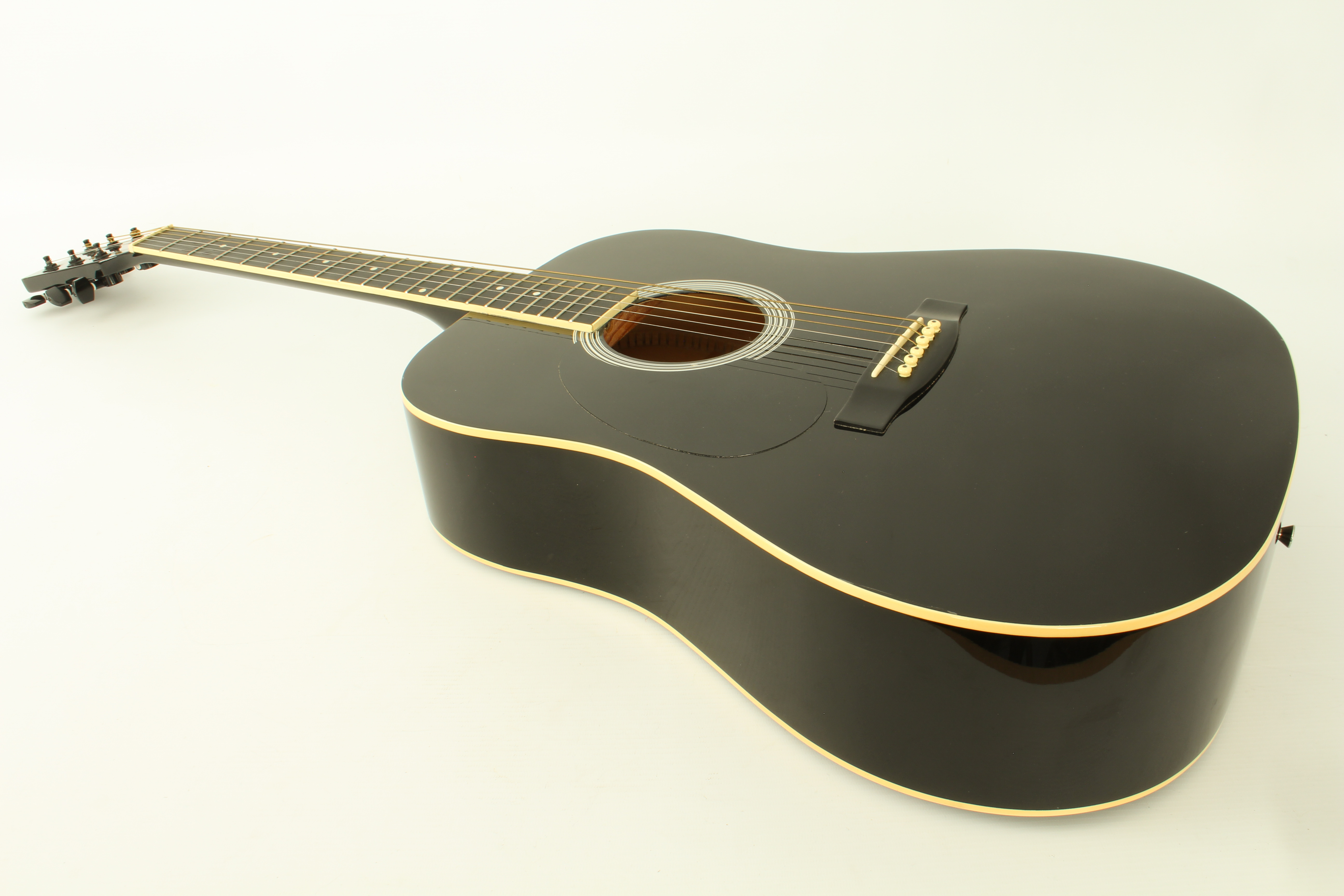 A Stagg black lacquer left-handed six-string acoustic guitar (no. 0503/228), in Ritter soft case ( - Image 3 of 4