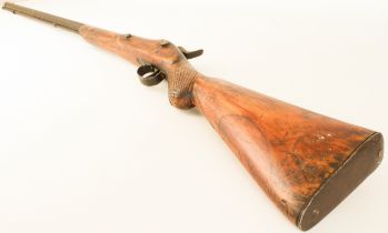 A 19th century long barrel musket - reconditioned half stock, 33 ½ barrel with three upper flats and