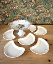 A set of six mid-19th century Spode for T. Goode & Co. London cream glazed crescent shaped side