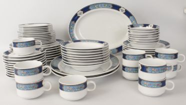 A Patra Fine Porcelain part dinner service - Thailand, late 20th century, decorated with mid-blue