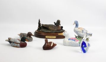 A small collection of models and figures of Ducks - including a cold cast bronzed resin