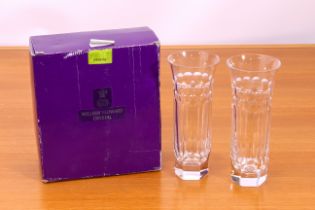 A boxed pair of William Yeoward Crystal Athena Tumbler glasses - with panel and printie cut