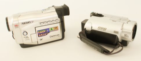 Two digital camcorders by Sony and Samsung - comprising a Sony DCR-SR190 HDD digital camcorder