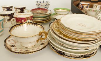 A collection of eight Coalport coffee and tea cups and saucers - 19th / early 20th century,