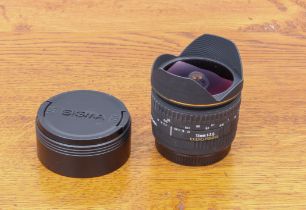 A Sigma 15mm f2.8 EX DG Fisheye ultra wide angle lens for Canon digital SLR cameras - no box.