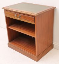 A Georgian-style mahogany study cabinet - the moulded top with inset green faux-leather, over a