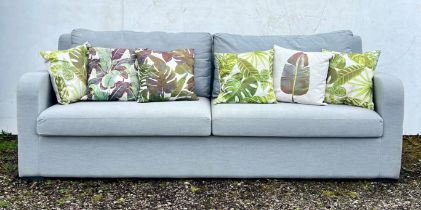 Maze Living 3 seater, outdoor sofa, light grey + 5 cushions, Maze Living 3 seater, outdoor sofa,